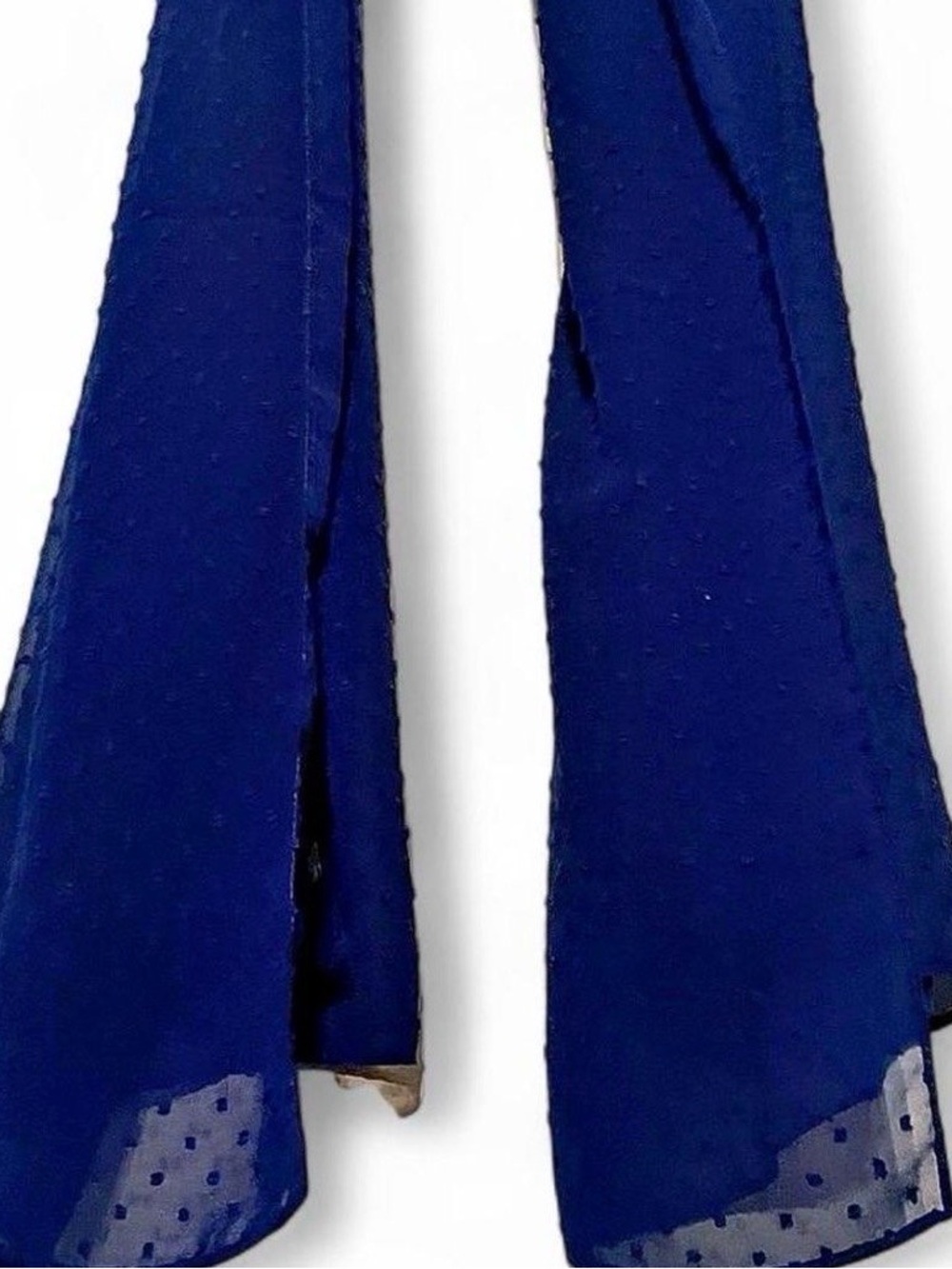 Blue Polka Dot Chiffon Rectangle Scarf 34”x26” in for Women,Raised Dot/Dobby